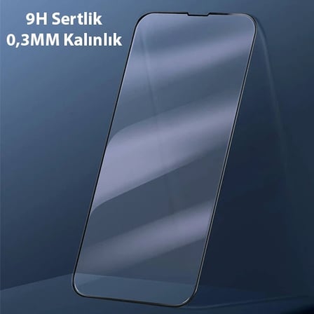 Baseus iPhone 13 Pro Max 0.3mm Full Çerçeve Cam Ekran Koruyucu 2 Adet Set-(5775)