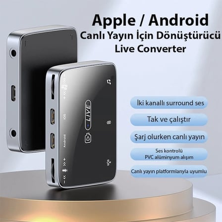 ALLY MH-319 Type-c 2 İN 1 Canlı Yayın İçin Dönüştürücü Live Converter-(5775)