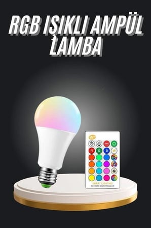 Ambiyans Aydınlatma RGB Led Lamba Kumandalı Renk Değiştirebilen