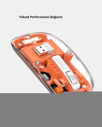 Bluetooth 5.0 & 2.4GHz Kablosuz Fare – 3 Cihaz Bağlantılı Hızlı Geçiş USB Alıcılı