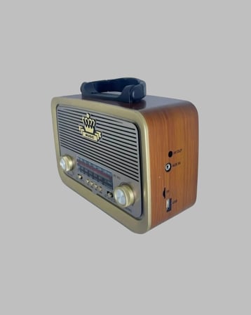 Taşınabilir Nostalji Radyo Bluetooth USB AUX Girişli