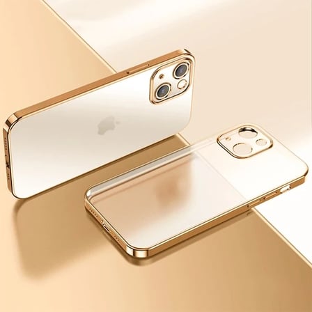 iPhone 13 6.1inç Renkli Kenar Şeffaf Kılıf Kamera Korumalı Silikon Kılıf-(5775)