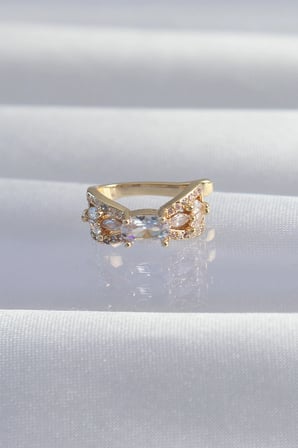 Pirinç Gold Renk Zirkon Taş Kaplama Earcuff Küpe 5886