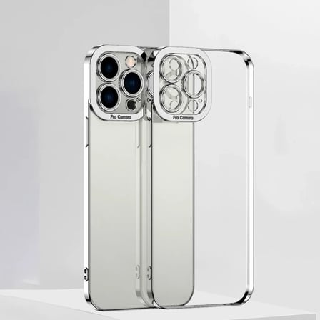 ALLY Fashion Series iPhone 12 Pro Kılıf Renkli Kenar Lazer Çerçeveli Silikon Kılıf-(5775)