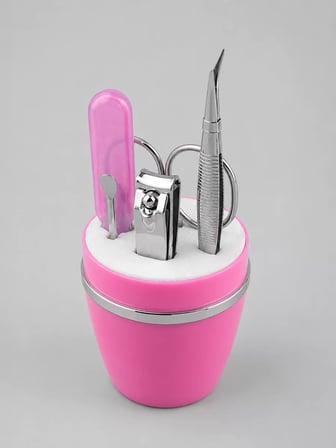 Pembe Tırnak Bakım Seti Cımbız Makas Tırnak Makası ve Törpü İçeren Kit