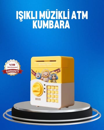 Çocuklar İçin Sarı Elektronik Şifreli Para Biriktirme Kumbarası