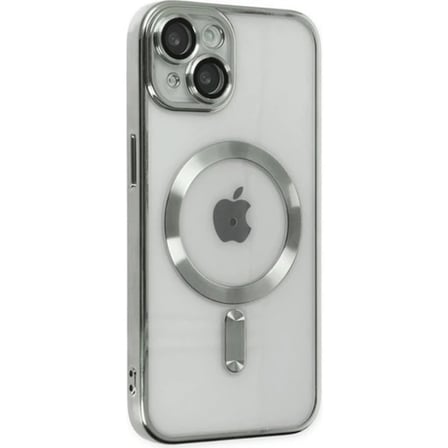 ALLY iPhone 14 6.1inç Renkli Kenar Lazer Çerçeveli Magsafe Uyumlu Silikon Kılıf-(5775)
