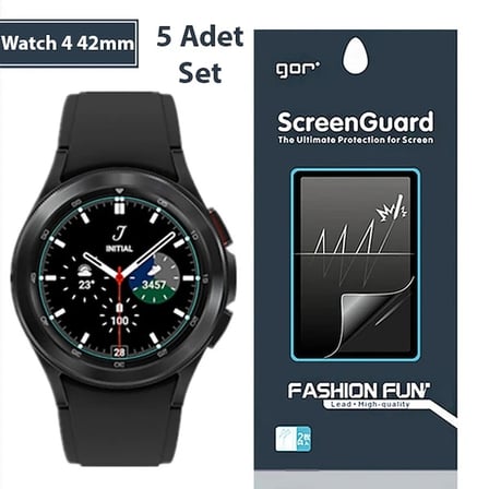 Gor Sm Galaxy Watch 4 42mm Darbe Emici Ekran Koruyucu 5 Adet Set-(5775)