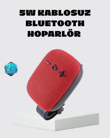 Taşınabilir Kablosuz Hoparlör – 5W Güç TWS Bağlantı ve 800mAh Pil