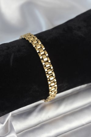 316L Çelik Gold Renk 7 mm Kalınlık Erkek Bileklik 5886