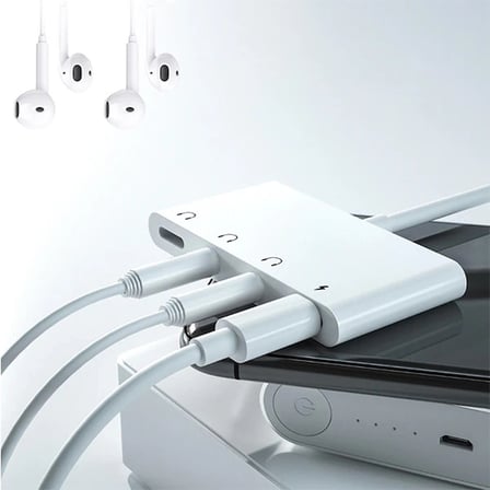 ALLY İPhone 14-13-12-11 4in1 Otg Ses Adaptörü Çift DC 3.5MM Jack-(5775)