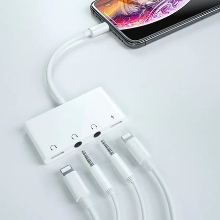 ALLY İPhone 14-13-12-11 4in1 Otg Ses Adaptörü Çift DC 3.5MM Jack-(5775)