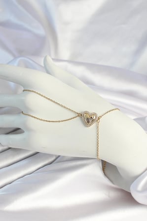316L Çelik Zincirli Gold Renk Kalp Figürlü Şahmeran 5886