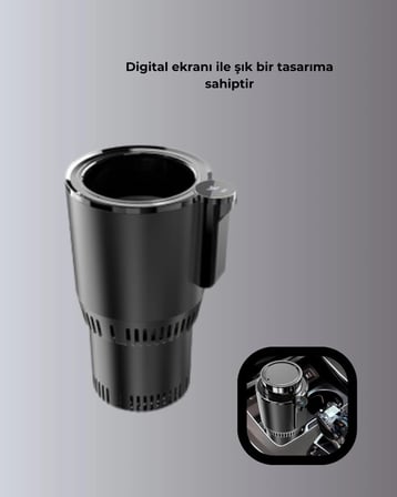 Araba Bardaklığı Isıtma Soğutma Ayarlı Çakmak Girişli Akıllı Model