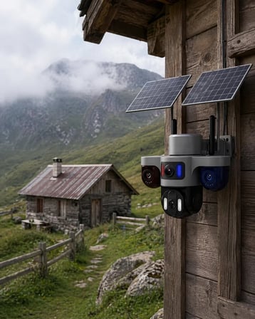 Güneş Enerjili Çiftlik Kamerası 3 Lensli 9MP Solar Kamera 2 Yıl Garantili