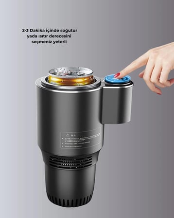 Dijital Ekranlı Akıllı Bardaklık Araç İçi Termal Isıtıcı Soğutucu