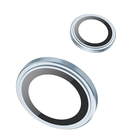 HOCO Crystal Clear iPhone 15-15 Plus HD 3D Metal Çerçeveli Kamera Koruyucu Lens-(5775)