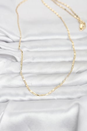 CM 14K Gold Renk Lazerli Zincir Model 60 cm Kadın Kolye 5886