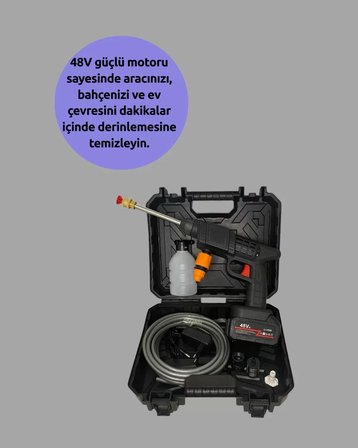Kablosuz Taşınabilir Basınçlı Yıkama Tabancası Köpük Şişeli