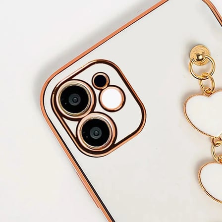 Ally iPhone 11 6.1inç Kılıf Kalp Bileklik Tutuculu Lüx Silikon Askılı Kılıf-(5775)