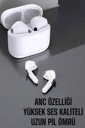 Beyaz Yeni Nesil Pro Bluetooth Kulaklık Yüksek Ses Kaliteli ANC Özelliği