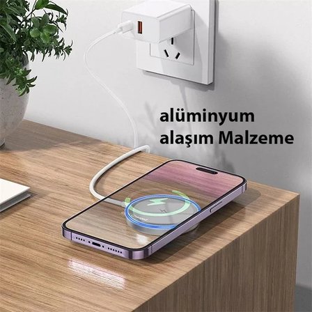 HOCO CW53 15W Magsafe Kablosuz Wireless Stand  Hızlı Şarj Cihazı-(5775)