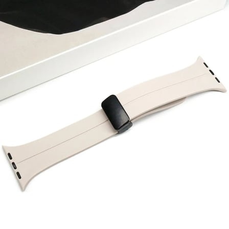Ally Apple Watch 7-8 45mm 6-5-4 44mm Watch Ultra 49mm Manyetik Uçlu Silikon Kayış Kordon 3-2-1 42mm-(5775)