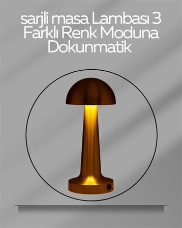 USB Şarjlı Dokunmatik LED Masa Lambası – 3 Renk Modu & Dimmer