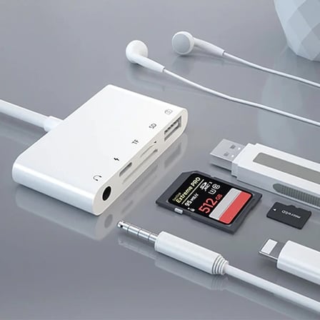 ALLY 5in1 İPhone-İPad lightning To Audio Usb Kamera Okuyucu-(5775)