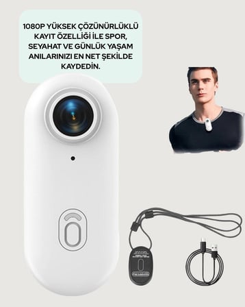 Geniş Açı Lensli WiFi Spor ve Vlog Kamerası