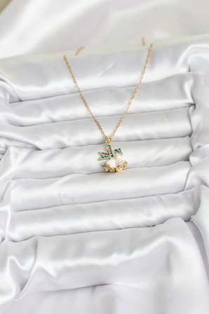 316L Çelik Zincir Gold Renk Chirtsmas Bell Model Yılbaşı Temalı Kadın Kolye 5886
