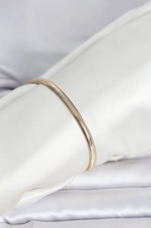 CM 14K Gold Renk Yassı Yılan Zincir Model Kadın Bileklik 5886