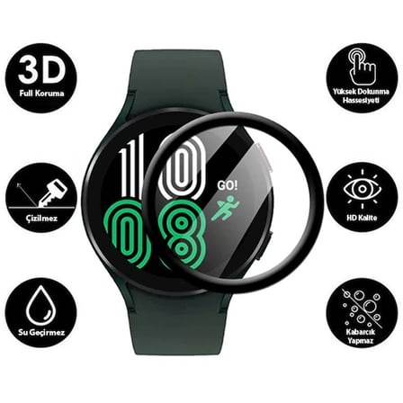 Sm Galaxy Watch 4 44mm 3D Full Kaplama Ekran Koruyucu PET+PMMA-(5775)