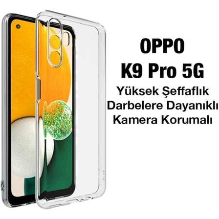 Ally OPPO K9 Pro 5G Kılıf Kamera Korumalı Ultra İnce Şeffaf Silikon Kılıf-(5775)
