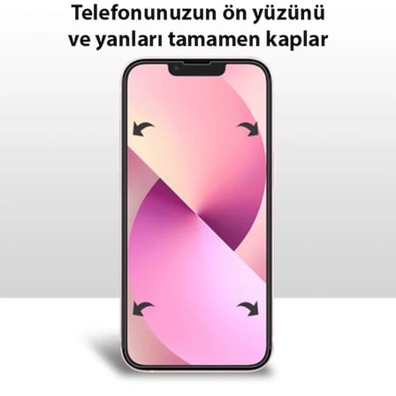 iPhone 13 6.1 Film Ön Arka Full Koruyucu Nano Hidrojel Koruyucu Set-(5775)