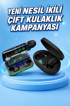 İkili Bluetooth Kulaklık Dijital Göstergeli Uzun Pil Ömrü Yüksek Ses Kaliteli