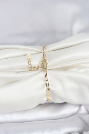 CM 14K Gold Renk Ataç Zincir Model Kadın Bileklik 5886