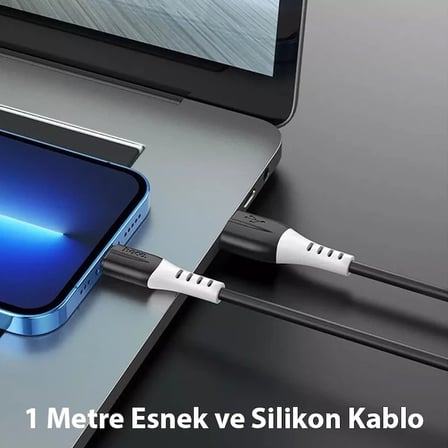 HOCO X82 iPhone Lightning to USB 2.4A Silikon Data ve Şarj Kablosu-(5775)