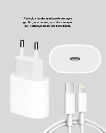 iOS Uyumlu 20W USB-C Hızlı Şarj Cihazı Telefon ve Tablet İçin