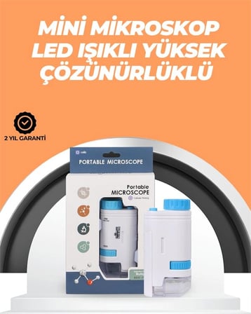 Portatif El Mikroskop – LED Işıklı Aynı Anda Net Odaklama