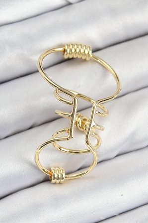 Pirinç Halkalı Model Gold Renk Kıkırdak Küpe 5886