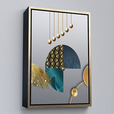 Kahverengi Çerçeveli Modern Geometrik Dairelerden ve Geyikler Tablosu