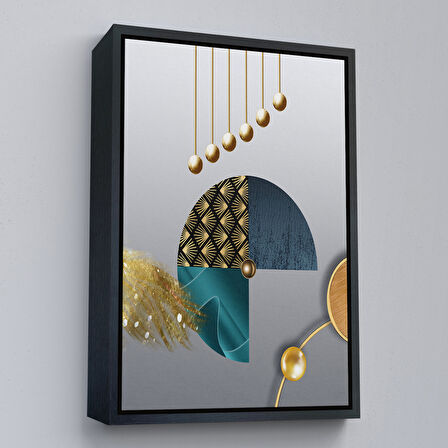 Kahverengi Çerçeveli Modern Geometrik Dairelerden ve Geyikler Tablosu