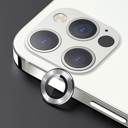 USAMS İphone 12 Pro 3D Metal Çerçeveli Kamera Lens Koruyucu-(5775) — Renk: Siyah