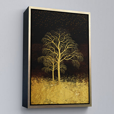 Beyaz Çerçeveli Altın Ataçlar Manzara Tablosu