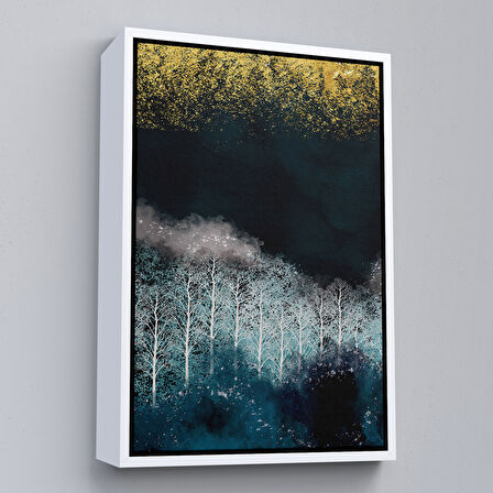 Siyah Çerçeveli Gece Manzarası Tablosu