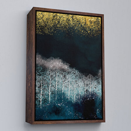 Siyah Çerçeveli Gece Manzarası Tablosu