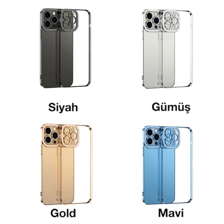 ALLY Fashion Series iPhone 11 Pro  Kılıf Renkli Kenar Lazer Çerçeveli Silikon Kılıf-(5775)