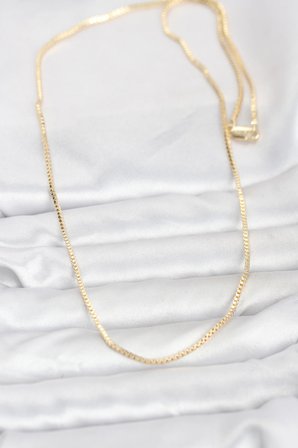 CM 14K Gold Renk Kare Zincirli Model 60 cm Kadın Kolye 5886