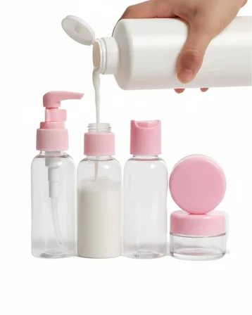 Taşınabilir 5 Parça Seyahat Şişesi Seti Şeffaf Kozmetik Dolum Kabı